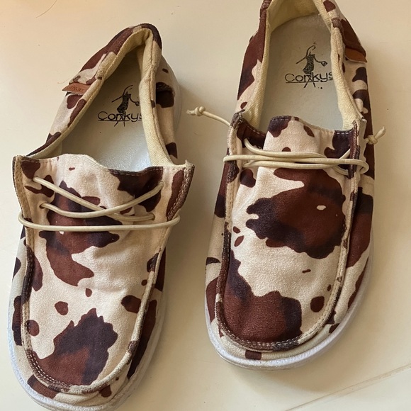 Corkys Kids Moccasins in Brown and Cream - Picture 1 of 3